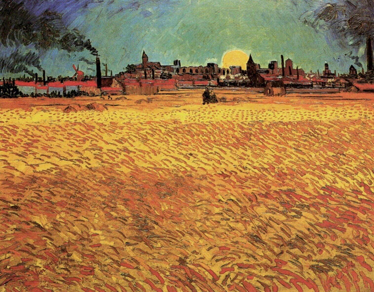  Ван Гог Закат, пшеничные поля близ Арля 