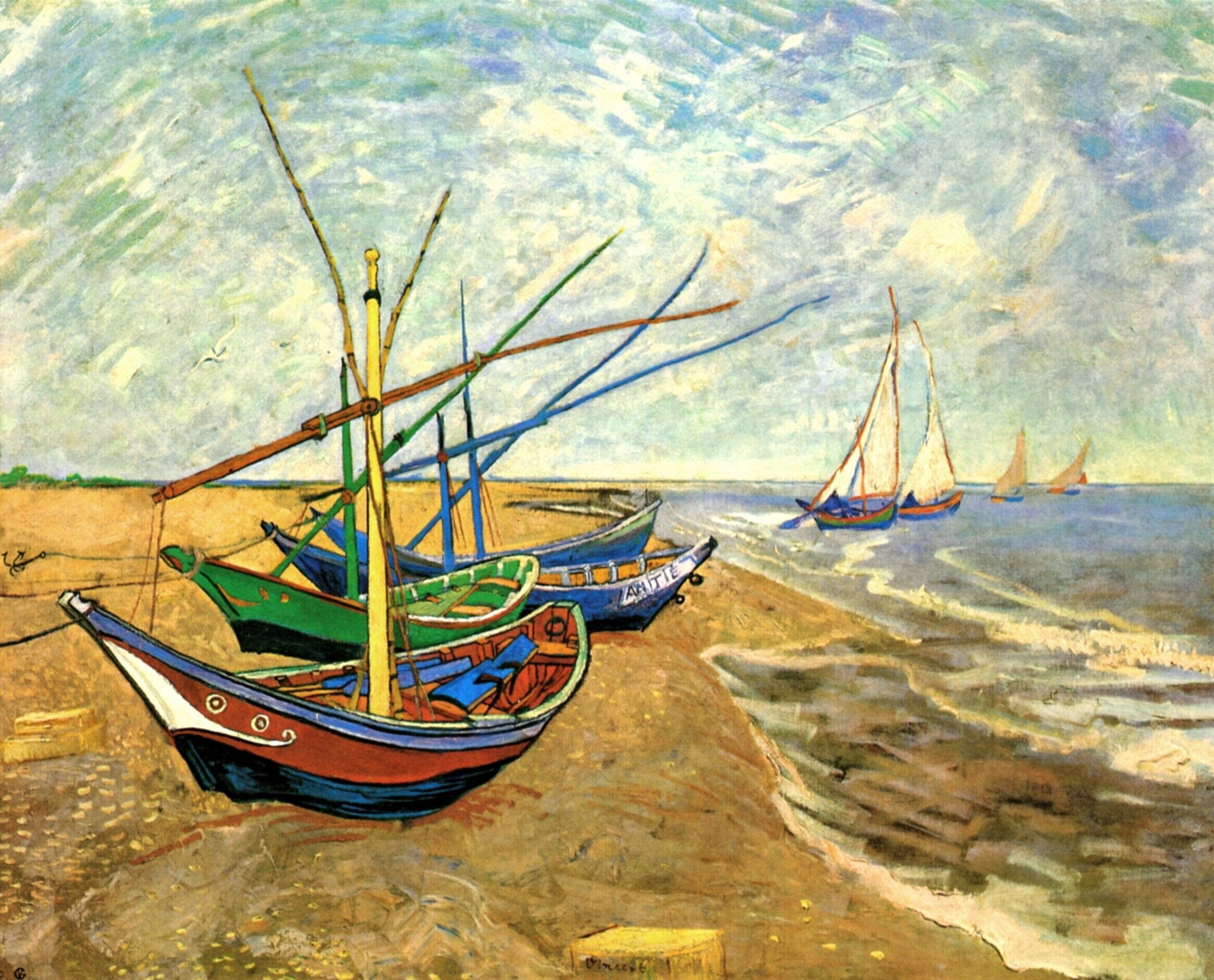 Винсент Ван Гог Рыбацкие лодки на берегу в Сен-Мари 