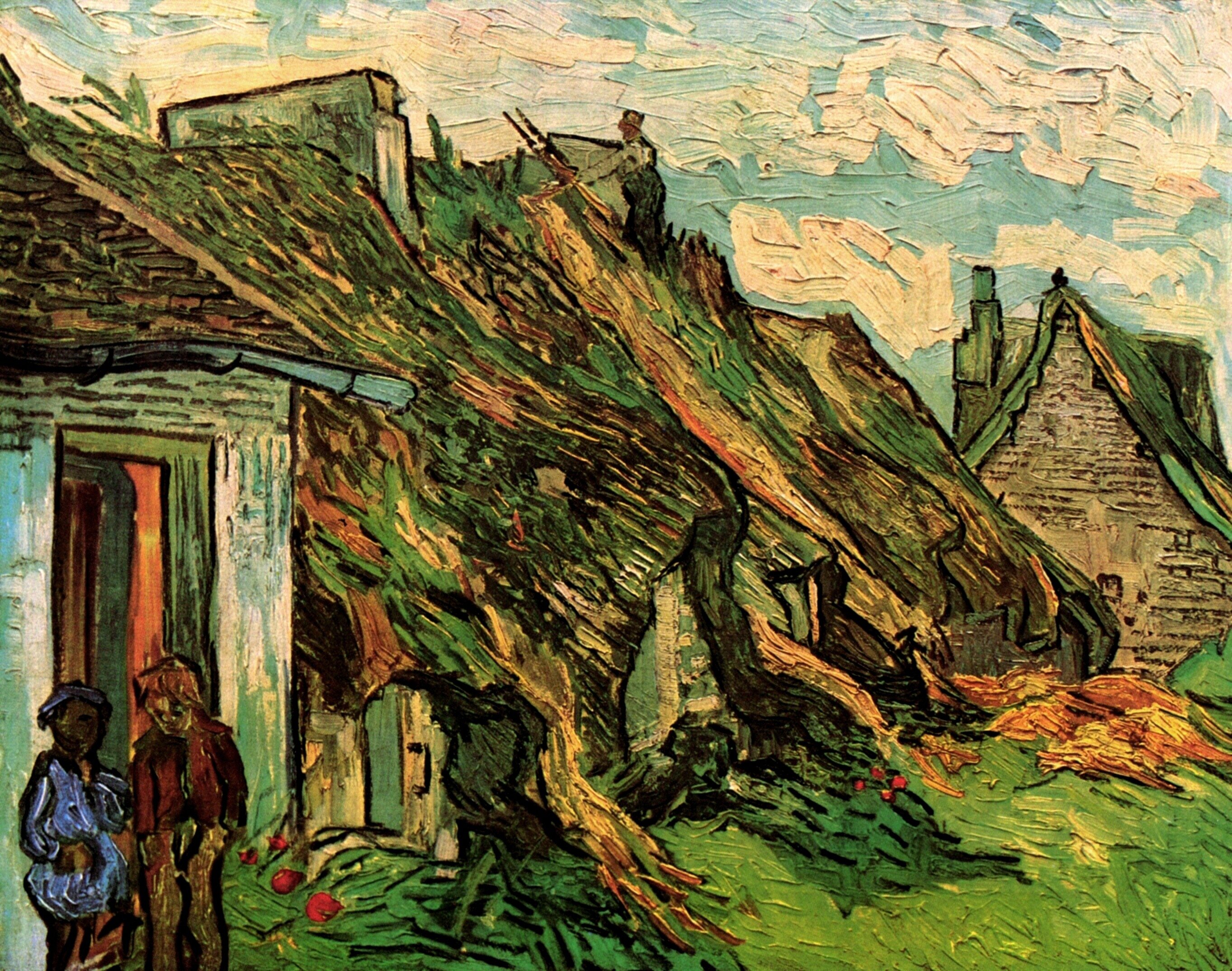  Ван Гог Песчаниковые домики с соломенными крышами в Шапонвале 