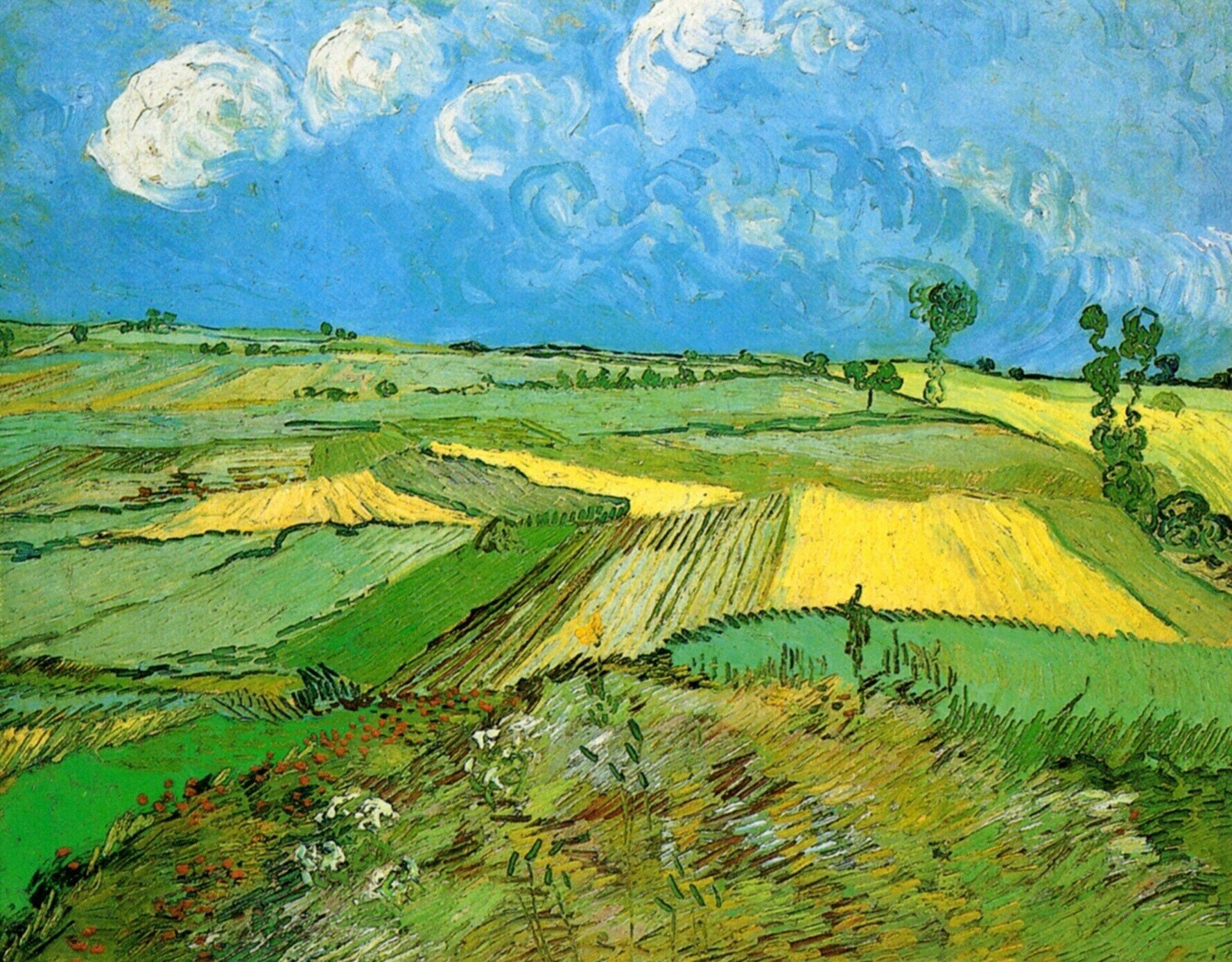 Ван Гог Пшеничные поля в Овере под облачным небом 