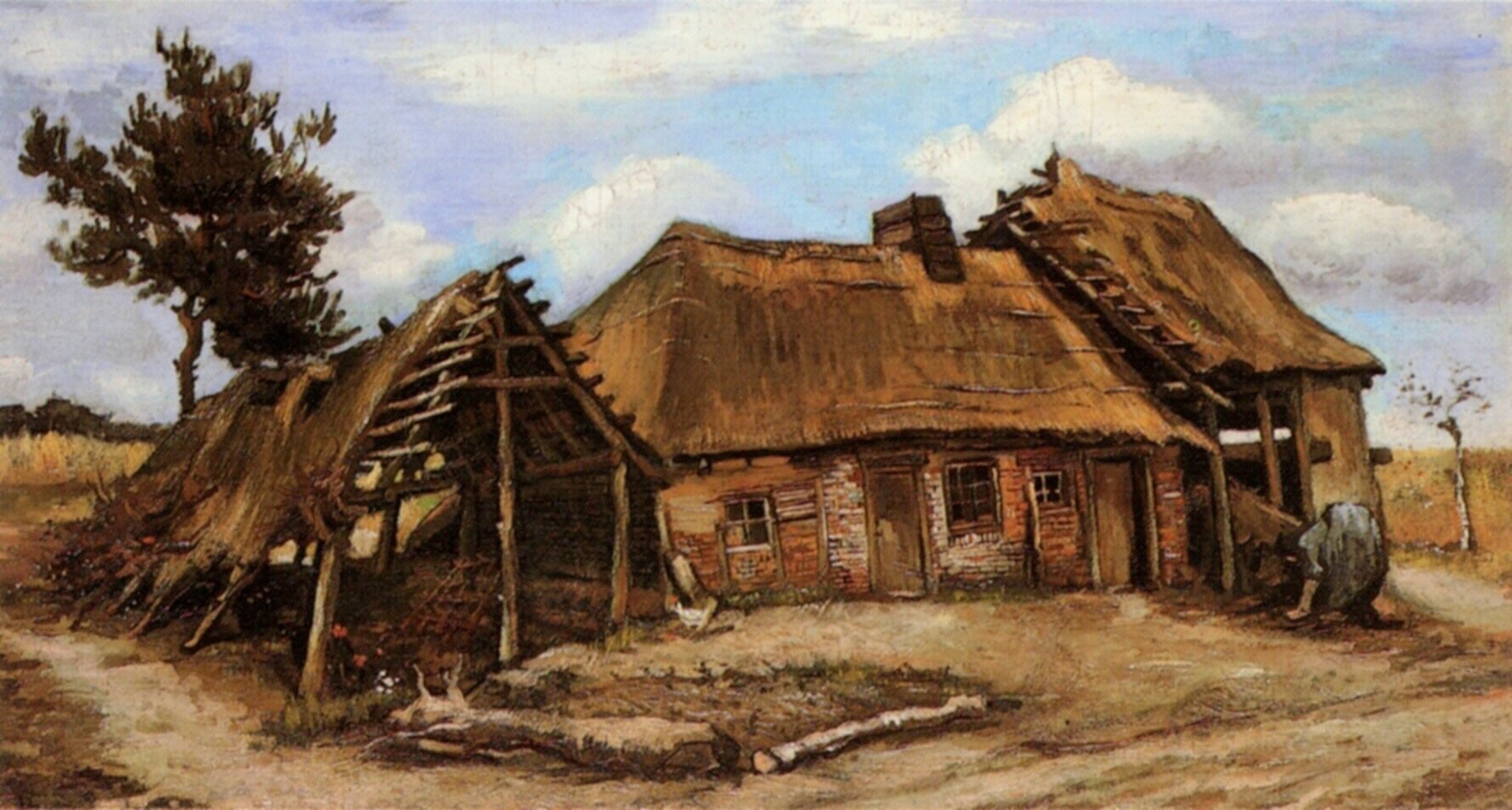  Ван Гог Нюэнен Крестьянка копающая у своего дома 1776x951