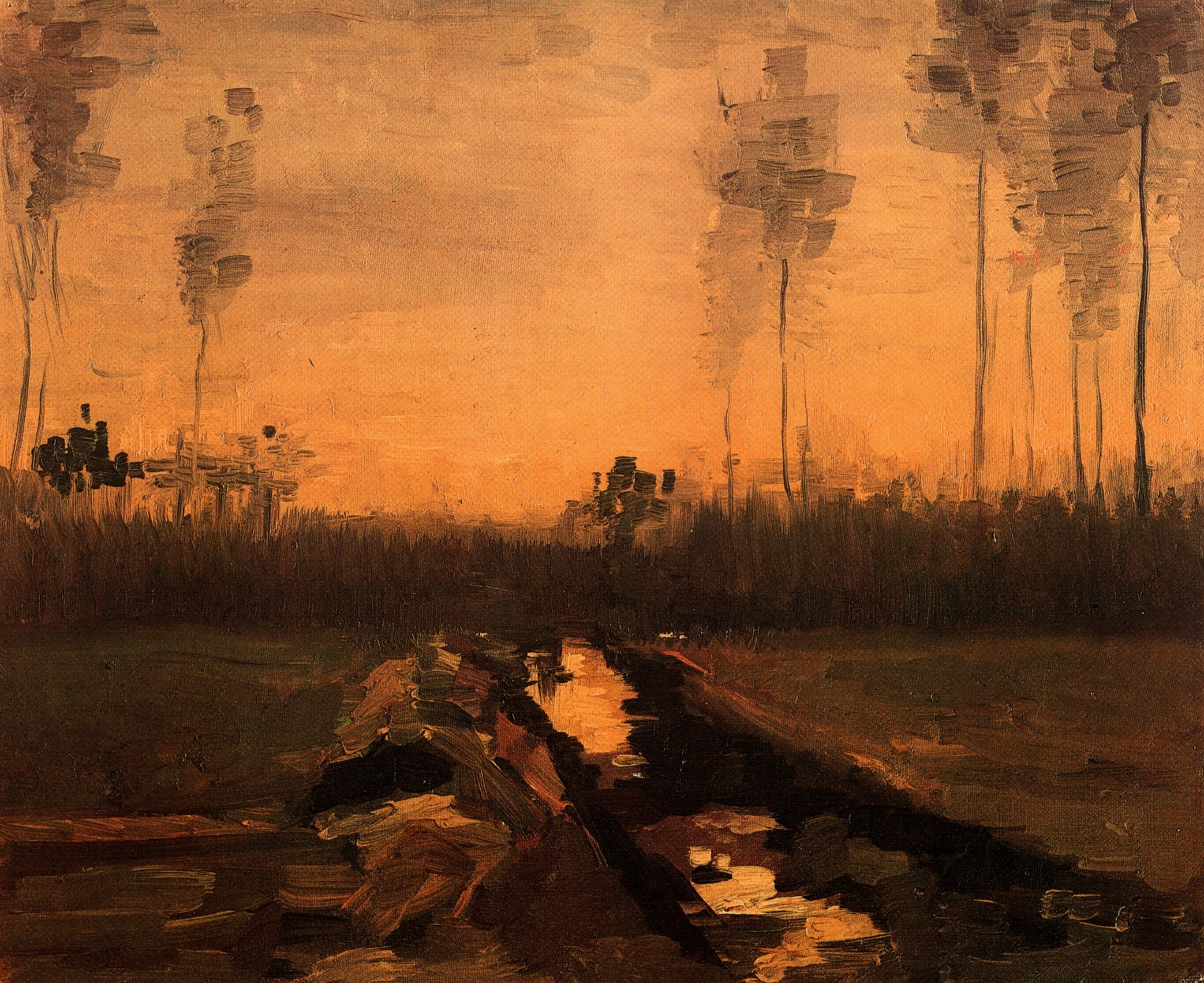  Ван Гог Нюэнен Пейзаж на закате 2730x2229