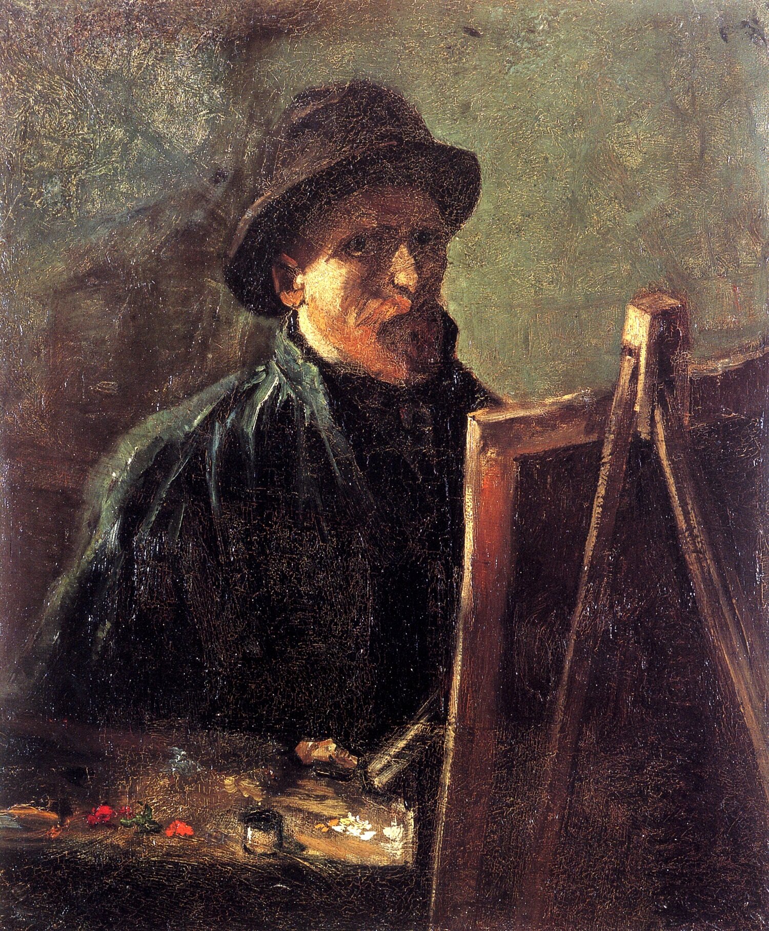  Ван Гог Париж Автопортрет в тёмной фетровой шляпе перед мольбертом 