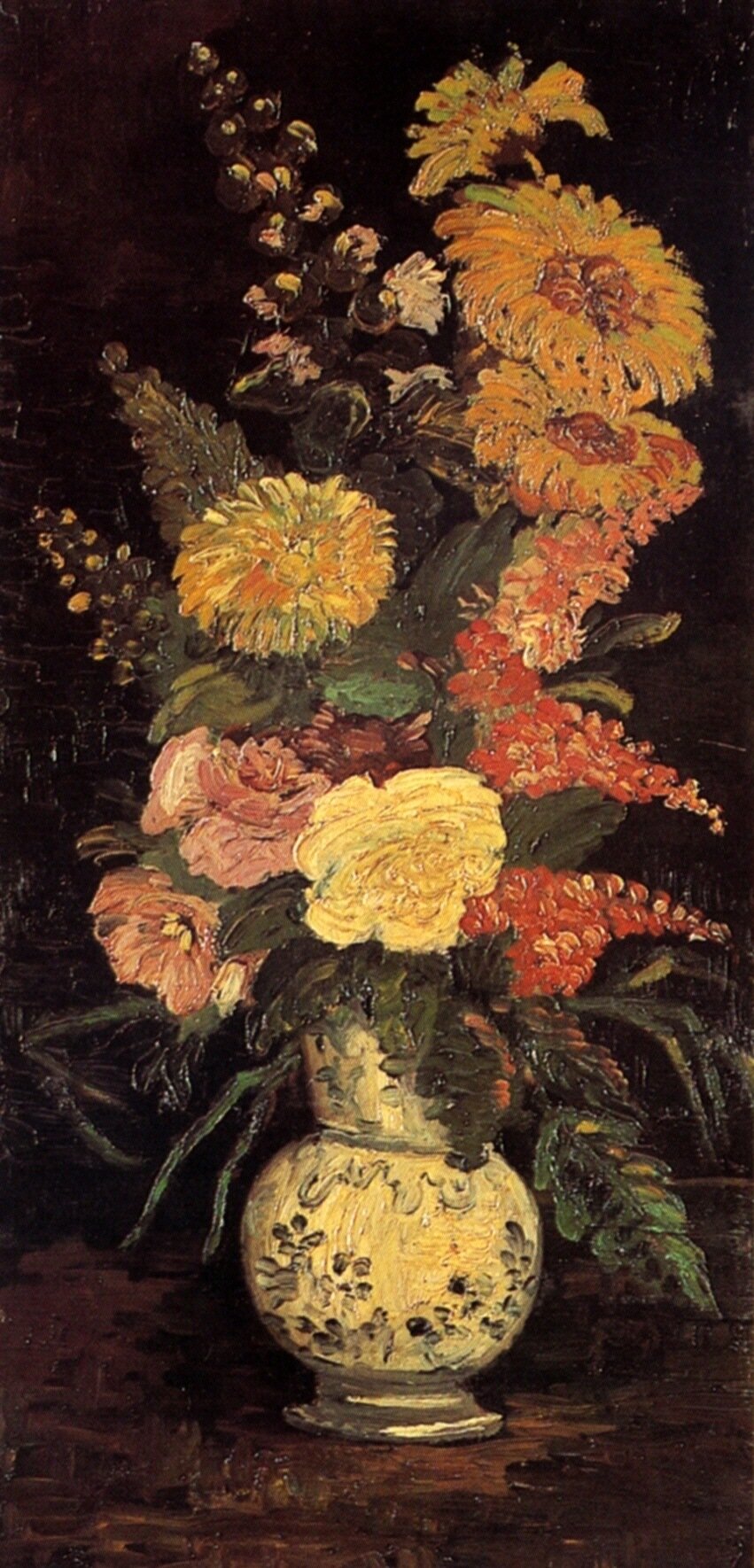  Ван Гог Париж Ваза с астрами , сальвией и другими цветами