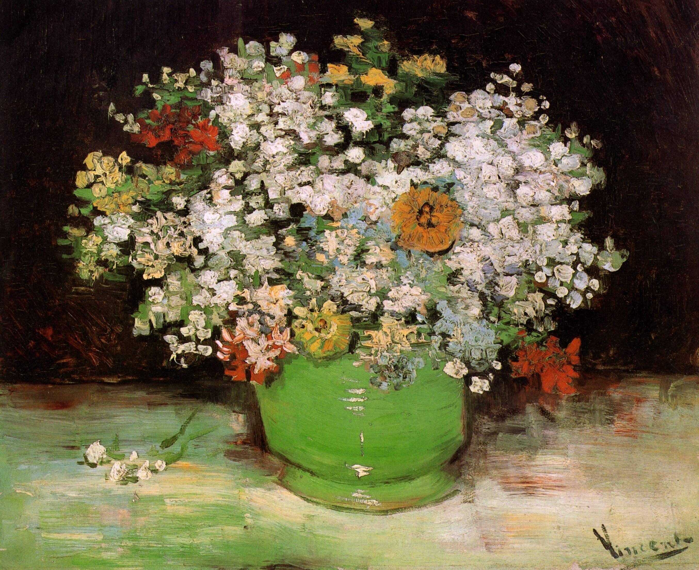  Ван Гог Париж Ваза с цинниями и другими цветами 