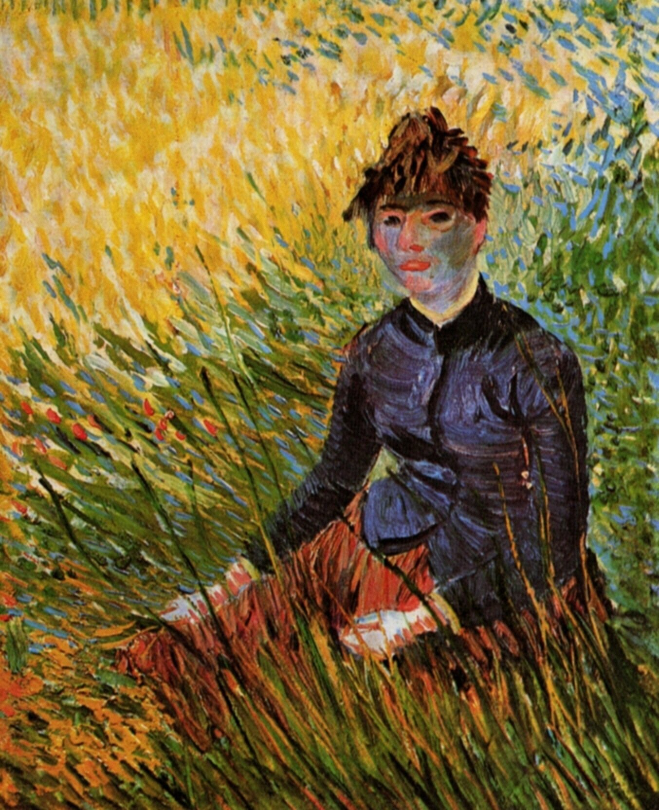  Ван Гог Париж Женщина сидящая в траве 