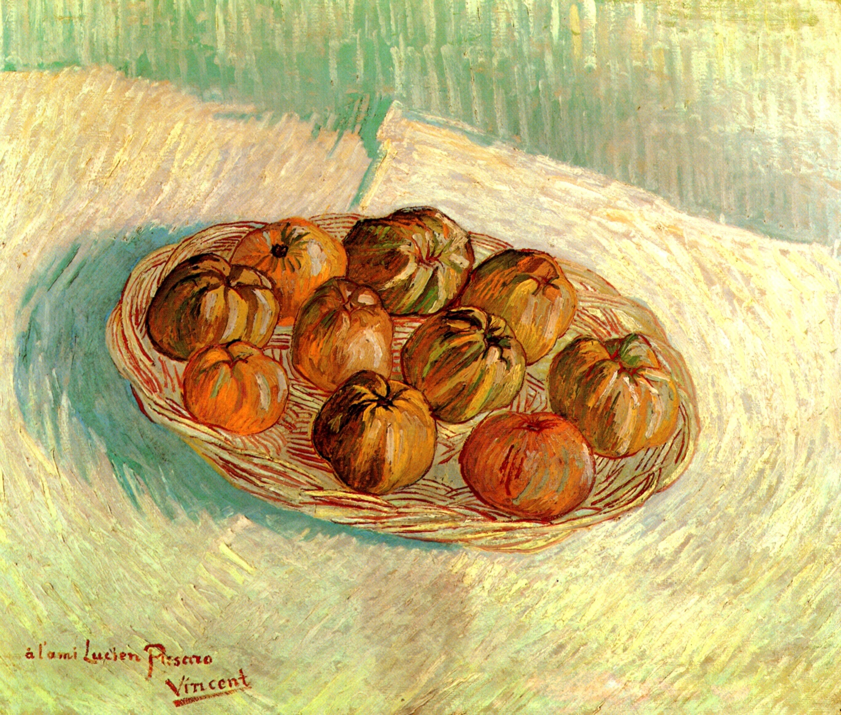  Ван Гог Париж Натюрморт с корзиной яблок, для Люсьен Писсарро 