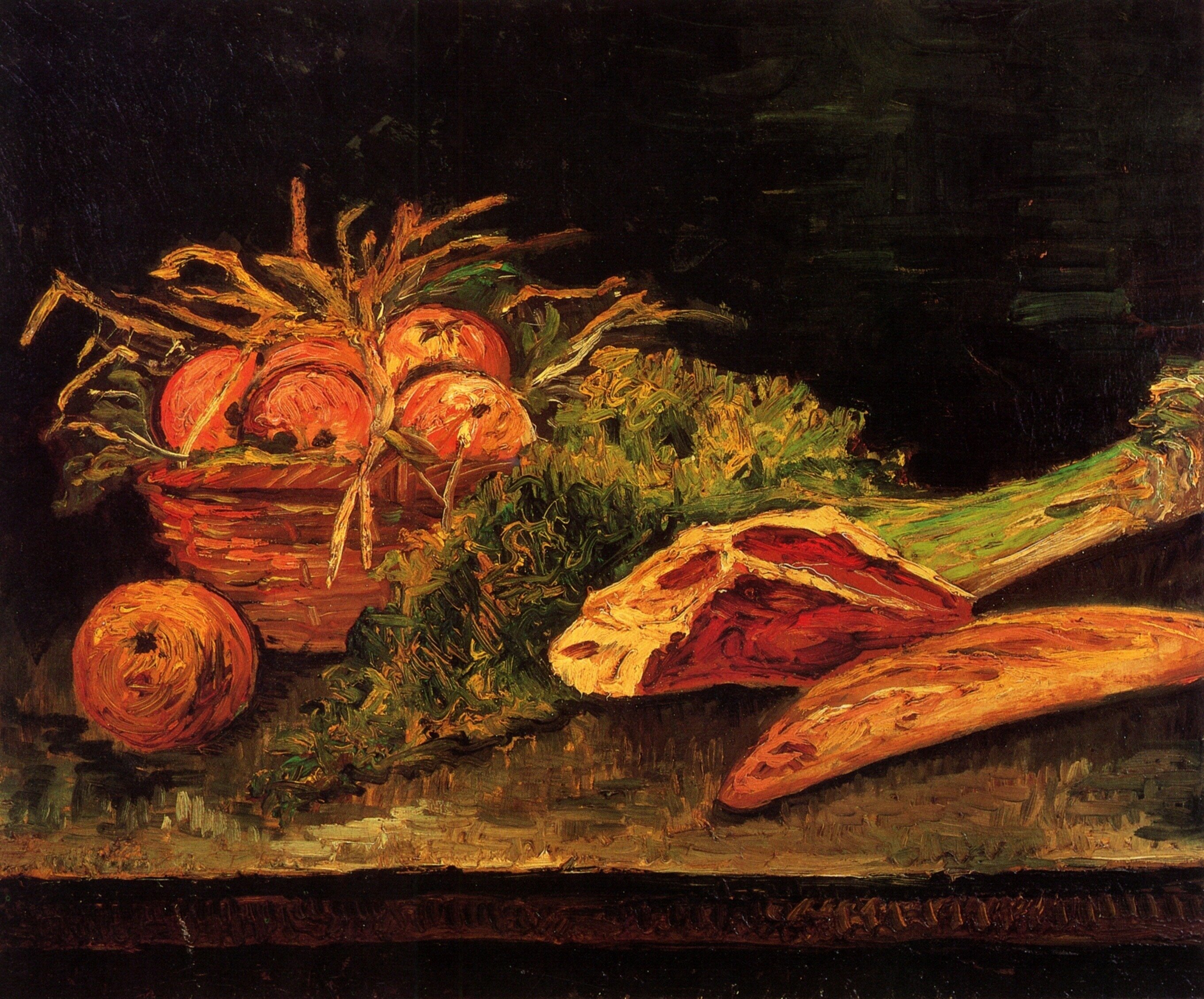  Ван Гог Париж Натюрморт с яблоками, мясом и батоном